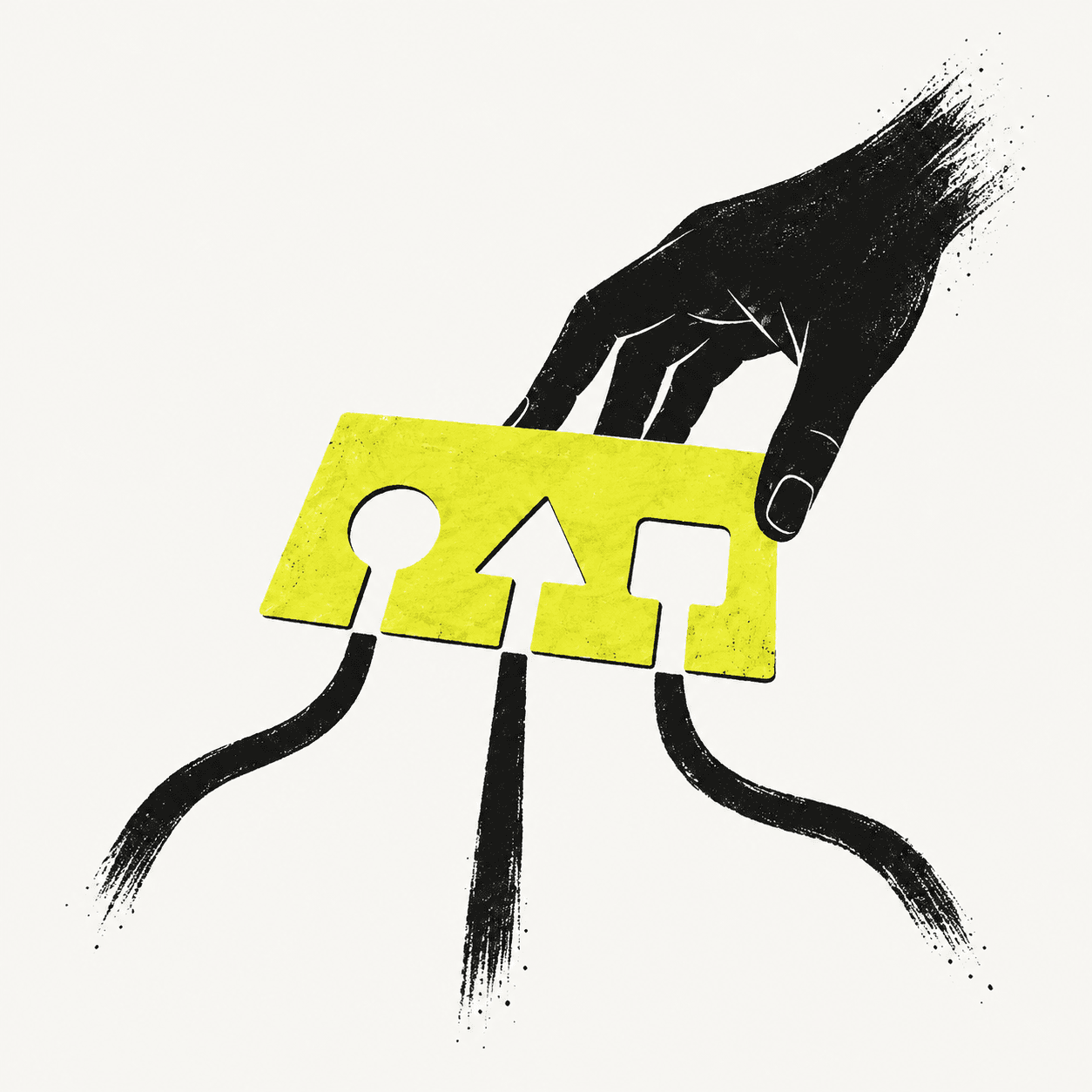 A hand holds a citron guide, giving a wandering line a deliberate path.
